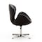Manhattan Comfort Raspberry Faux Leather Adjustable Swivel Chair in Black and Polished Chrome AC038-BK - alternate 3